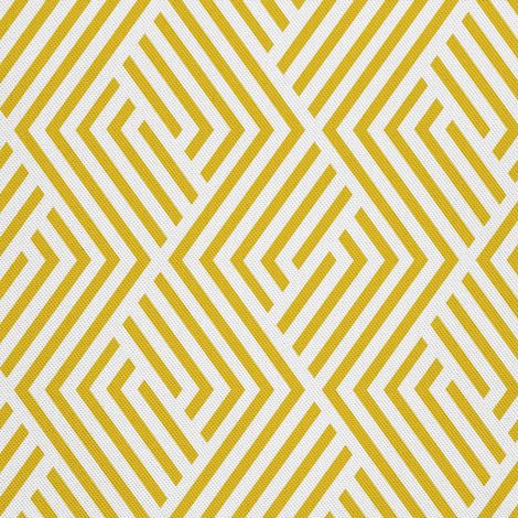 Tela decorativa para exteriores tipo oxford con estampado geométrico y rayas amarillas. (1/5)