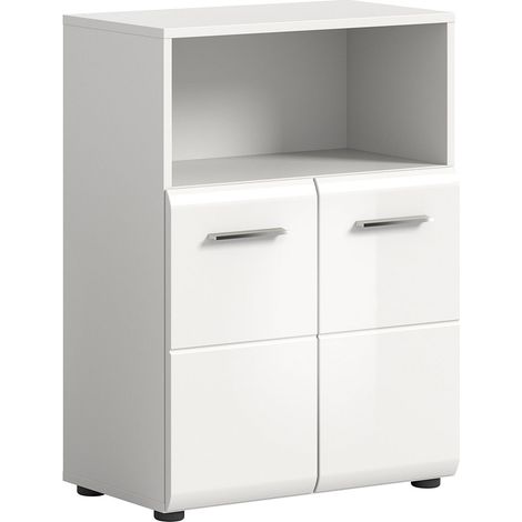 Ice Badschrank 2 Türen 1 Fach weiß Hochglanz.