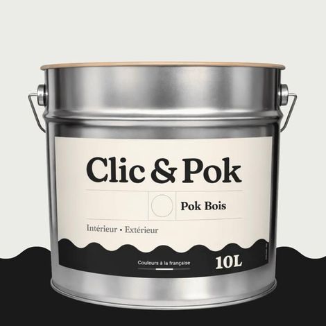Peinture Bois Extérieur – POK BOIS - 10L - RAL 9003 - Blanc de sécurité- Résistante aux intempéries - Ne s'écaille pas