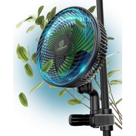 Ventilateur Clipable, 10W Ventilateur de Culture avec Clip, 4 Vitesses Ventilateurs Tente De Culture, Ventilateurs oscillant pour tente de Cultures, pour les plantes hydroponiques et la circulation de (1/2)