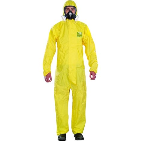Ansell – AlphaTec 2300 PLUS YY23T0013204 – Protection chimique jaune – Taille L – Coutures collées pour résistance accrue (1/5)