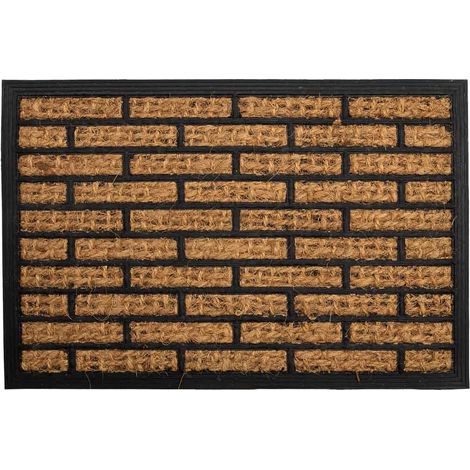 Felpudo de fibra y goma marron 60x40x0,7 (1/5)