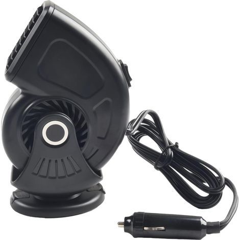 Calefactor para coche, 12V 150W para coche, ventilador de refrigeración de doble función, portátil, desempañador, descongelador de parabrisas (negro) (1/4)