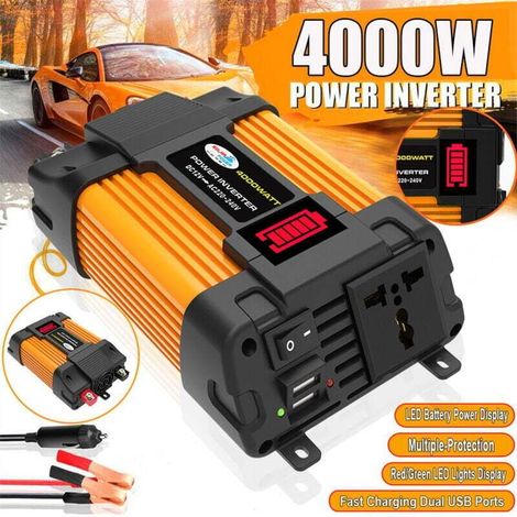 4000W convertisseur de Tension DC 12v 220v, avec Double chargeur USB 4.2 A Affichage de la puissance de la batterie (1/4)