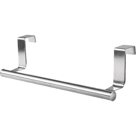 Paquete de dos toalleros de pared de acero inoxidable plateado - toalleros colgantes, dimensiones 236,2 cm, barra para colgar toallas. (1/5)