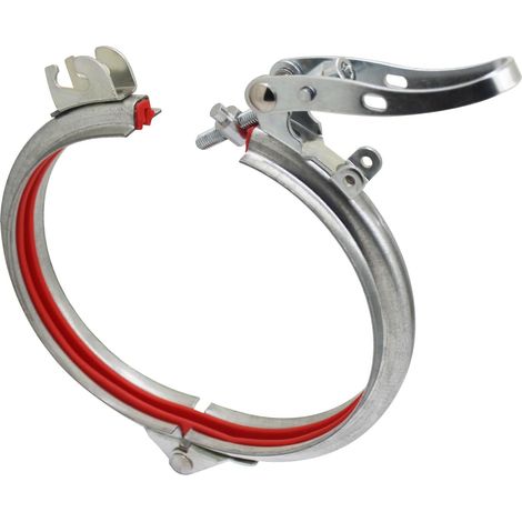 Collier de serrage rapide acier inoxydable pour tuyaux d'echappement cerclage pour fût conduit vmc avec joint en caoutchouc réglable pour tube rond plomberie ajustable autobloquant inox (ID100mm) (1/5)