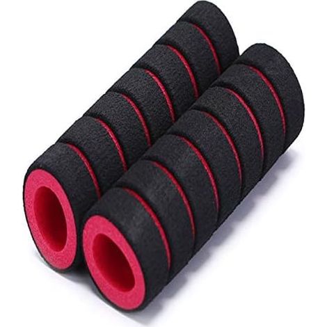 Manopole per manubrio bicicletta (1 paio) - Rosso e nero (1/5)