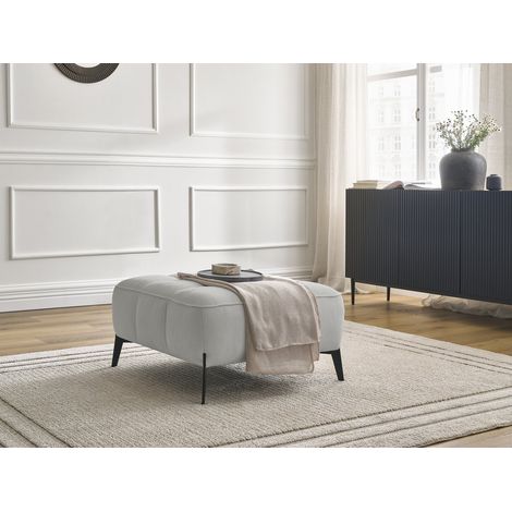 BOBOCHIC - Pouf ANIS tissu texturé Gris clair (1/5)