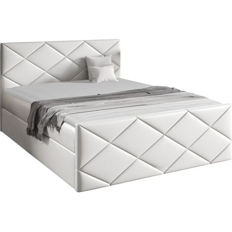 Cama continental Mons, Soft 017, Continental, Individuales, 120x200, Cuero ecológico, Somieres, 124x213x103cm (1/5)