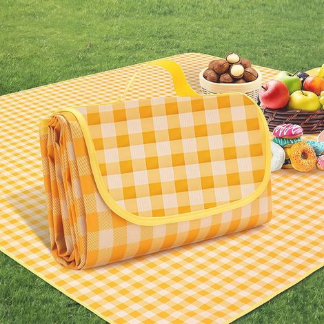 Couverture de pique nique 200 x 300 cm Imperméable avec poignée Tapis d'extérieur pliable Tapis de camping Couverture de pique nique (1/5)