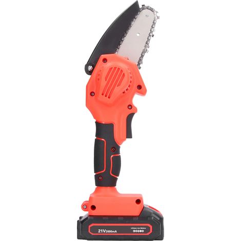 Tronçonneuse électrique sans fil rechargeable 4 pouces 21 V 2000 mAh, mini tronçonneuse pour la coupe et l'élagage du bois, prise américaine 100-240 V (1/5)