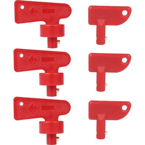 Lot de 6 Clés Universelles pour Interrupteur de Batterie - Clés de Remplacement pour Interrupteur Principal 10mm, Compatible 12V-60V pour Véhicule, Bateau et Voiture (1/5)