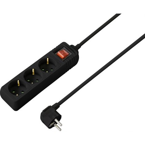 Sygonix SY-4890984 Steckdosenleiste mit Schalter 3fach Schwarz Schutzkontakt 1 St. (1/5)