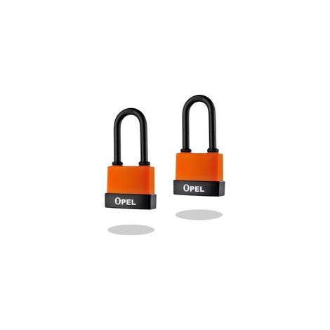 Cadenas Haute Sécurité [A Clé] [Boîtier en plastique PVC anti-poussière] [Extérieur - Anti-rouille] [Pack de 2] - Idéal pour les remises,garages,clôtures et les portails L55mm couleur orange (1/5)