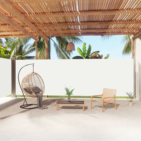 Auvent latéral rétractable de Jardin,Marquise,Store Banne,Anti-UV Crème 200x1000 cm -FR16965 (1/5)