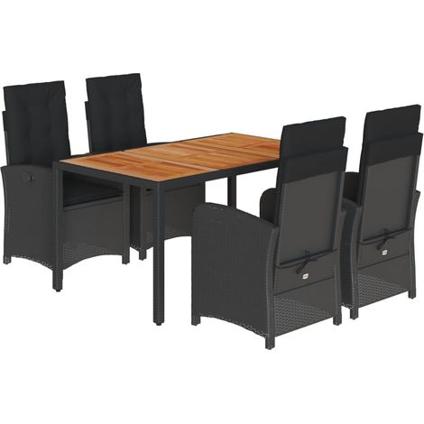 Maison Exclusive - Set de muebles jardín 5 pzas con cojines ratán (1/5)