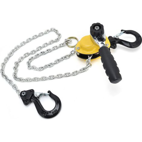 Poulie de levage à levier Mini rochet de levage portable avec chaîne de 1,5 mètre, charge de 500 kg (1/4)
