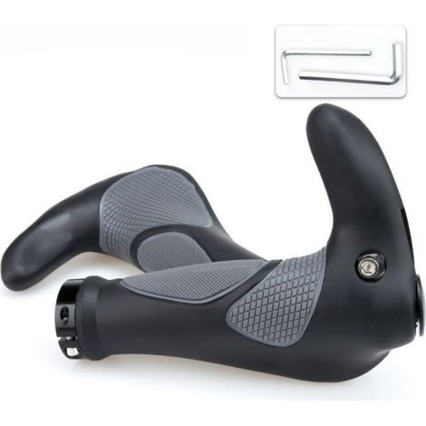 Poignées De Guidon - 22,2 Mm - Ergonomiques Antidérapantes - Pour Vtt Vélo De Ville Randonnée - Lot De 2 (1/5)