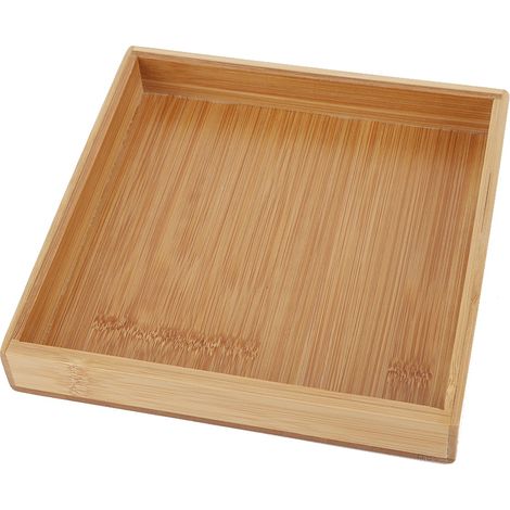 Plateau de service rectangulaire japonais pour fruits, thé et autres mets, idéal pour les restaurants et la maison (19,3 x 19,3 x 3 cm) (1/5)