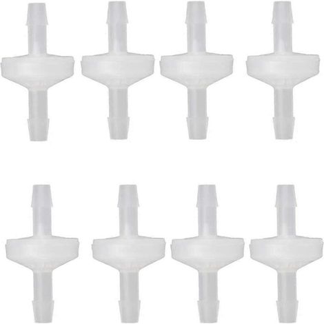 Lot de 8 clapets anti-retour 1/4 pouce (6 mm) en PVDF, clapets anti-retour en ligne pour carburant, gaz, liquide, air. (1/5)