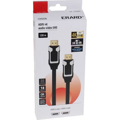 Erard - cable hdmi a m/m - immunity - 4k / 60ips hdr 4:4:4 - 727824 - 3700117278244
