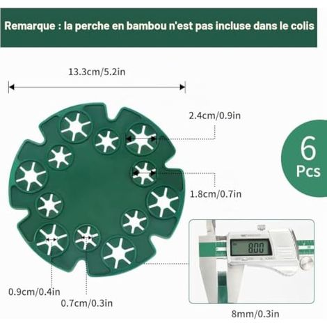 Lot de 6 supports à tiges de bambou pour plantes grimpantes (tomates, concombres, clématites) (1/4)