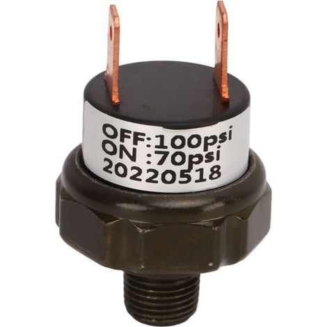 Interrupteur de Contrôle de Pression pour Compresseur d'Air en Acier Inoxydable - Réglage 70-100 PSI - Compatible Horns Train et Automobile - Haute Durabilité (1/5)