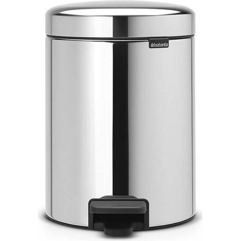 Cubo de basura con pedal de 5 L acero brillante - Nuevo ícono - Brabantia (1/4)