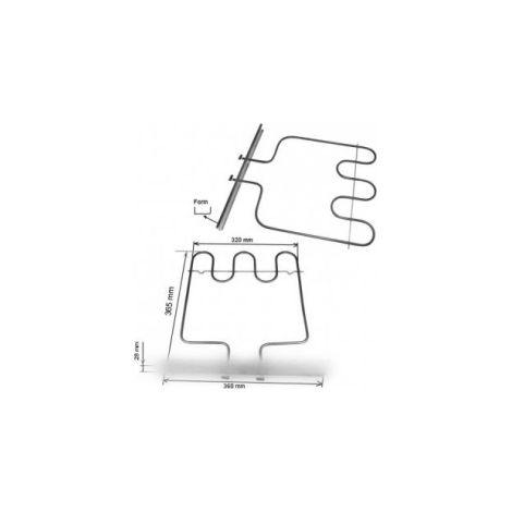 Résistance sole 1000w 230v 350x310mm pour Four HOTPOINT - ARISTON C00016435