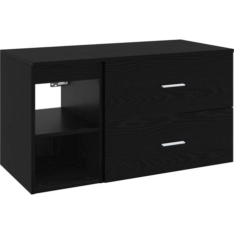 Badezimmermöbel-Set 2 pcs Schwarze Eiche Holzwerkstoff vidaXL