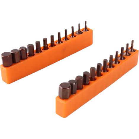 Coffret de 24 forets à tête hexagonale, queue hexagonale 1/4 pouce, acier allié S2, dimensions métriques et SAE, pour usage industriel, 25 mm, avec support de rangement (1/5)