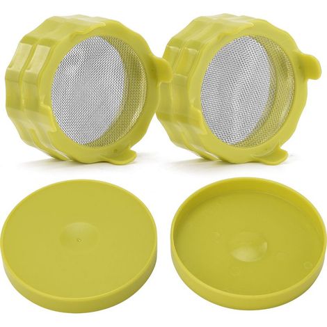 Couvercle germoir en ABS avec grille en acier inoxydable pour bocaux Mason à large ouverture (1/5)
