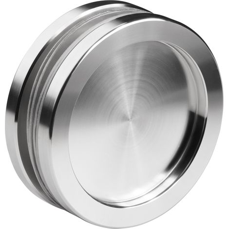 1 Paar Schiebetürgriff RANA Ø 64 mm Edelstahl gebürstet für Glastüren (1/3)