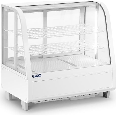 Vitrina refrigerada de 100 litros 3 niveles plástico vidrio templado blanco 140005387 (1/5)