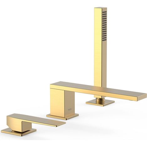 TRES 20216103OM SLIM Grifo Monomando para Borde De Bañera Color Oro Mate 24K - ref: 20216103OM