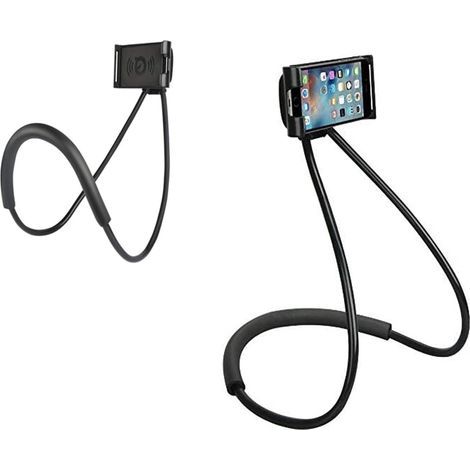 360° rotatif flexible téléphone portable support support paresseux pour lit multifonctionnel smartphone bureau réglable stand (noir) (1/2)