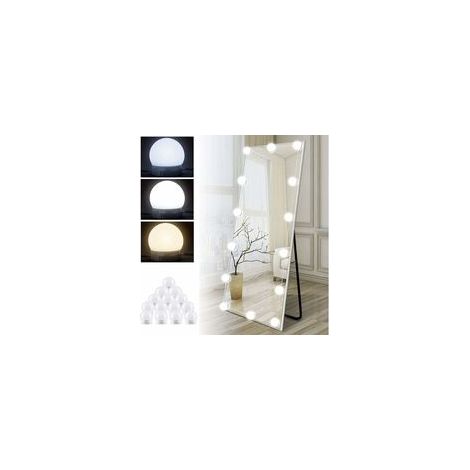 Kit de 14 ampoules LED pour miroir de coiffeuse, USB, 3 couleurs, 10 luminosités –