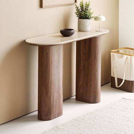 Console 120x40x78 cm céramique effet travertin (1/5)