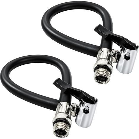 Tuyau Gonflage Pneu 36,5 Cm Flexible Universel avec Embout Compresseur Air Voiture Moto Vélo Valve Raccord Rapide Pompe À Air Compresseur Gonflage Pneumatique (1/5)