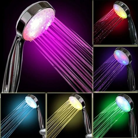 Pommeau de douche LED 7 couleurs InteTech, multicolore, universel (1/5)