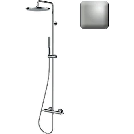Mitigeur kit colonne de douche murale nickel satiné thermostatique Apice - Bossini L10507094