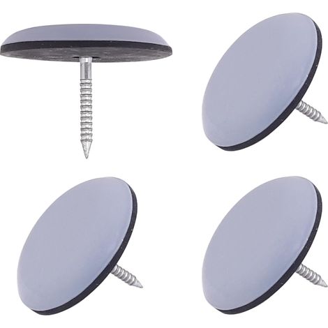 4X Patin glisseur avec revêtement PTFE à clouer Clou Protection Sol Pied Chaise Meuble, 40mm (1/4)