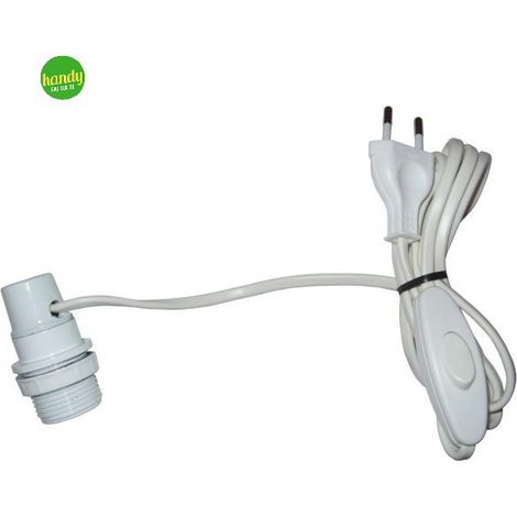 Adattatore per lampadina da 27 bottiglie, con interruttore e spina 2x0,75 a 1,5m, bianco
