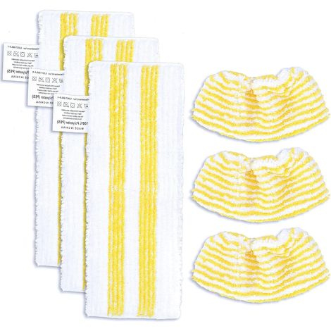KEEPOW Ensemble de chiffons en microfibres Compatible avec les nettoyeurs vapeur pour Kärcher EasyFix SC 1, SC 2, SC 3, SC 4, SC 5 ,Nouvel ensemble comprenant 3 buses pour sols et 3 buses à main (1/5)