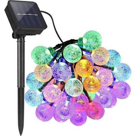 Luci Di Natale Catena 60 LED TUBO ad Energia Solare 11 mt Multicolore QP11M60