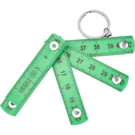 Lot de 2 règles pliantes portables en ABS de 0,5 m avec anneau porte-clés pour la menuiserie et la pose de carrelage (vert) (1/5)