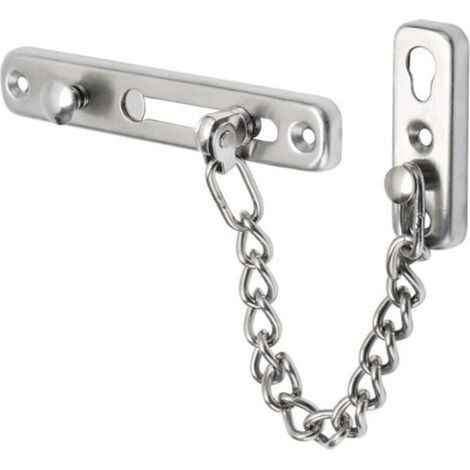 Chaîne antivol de porte en acier inoxydable, boucle de porte à chaîne (acier inoxydable 304 argent brossé) (1/5)