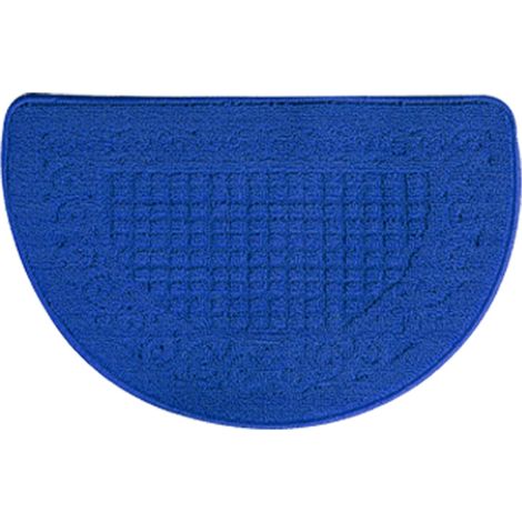 Tapis de sol demi-cercle, ramasseur de poussière, en fibre de polyester, forte absorption, antidérapant, pour intérieur et extérieur, bleu, 48 x 78 cm / 18,9 x 30,7 pouces (1/4)