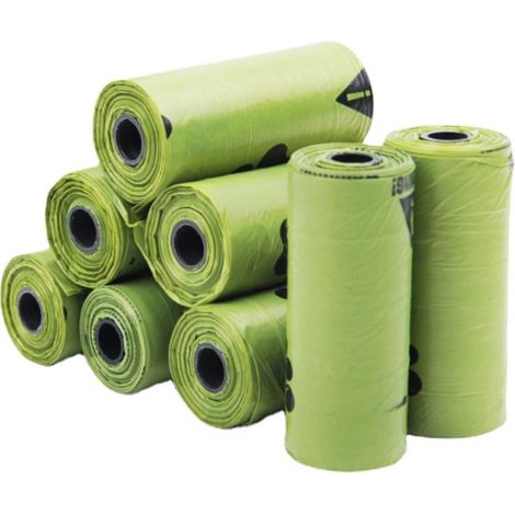 Bolsas para desechos de perros y gatos, 8 rollos de bolsas para desechos de perros, bolsas de basura desechables, recolección de cartón, bolsas de baño, bolsas para desechos al aire libre, bolsa de ba (1/5)