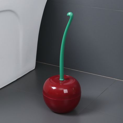 Brosse WC en plastique cerisier, sans angle mort, ensemble avec support (1/5)